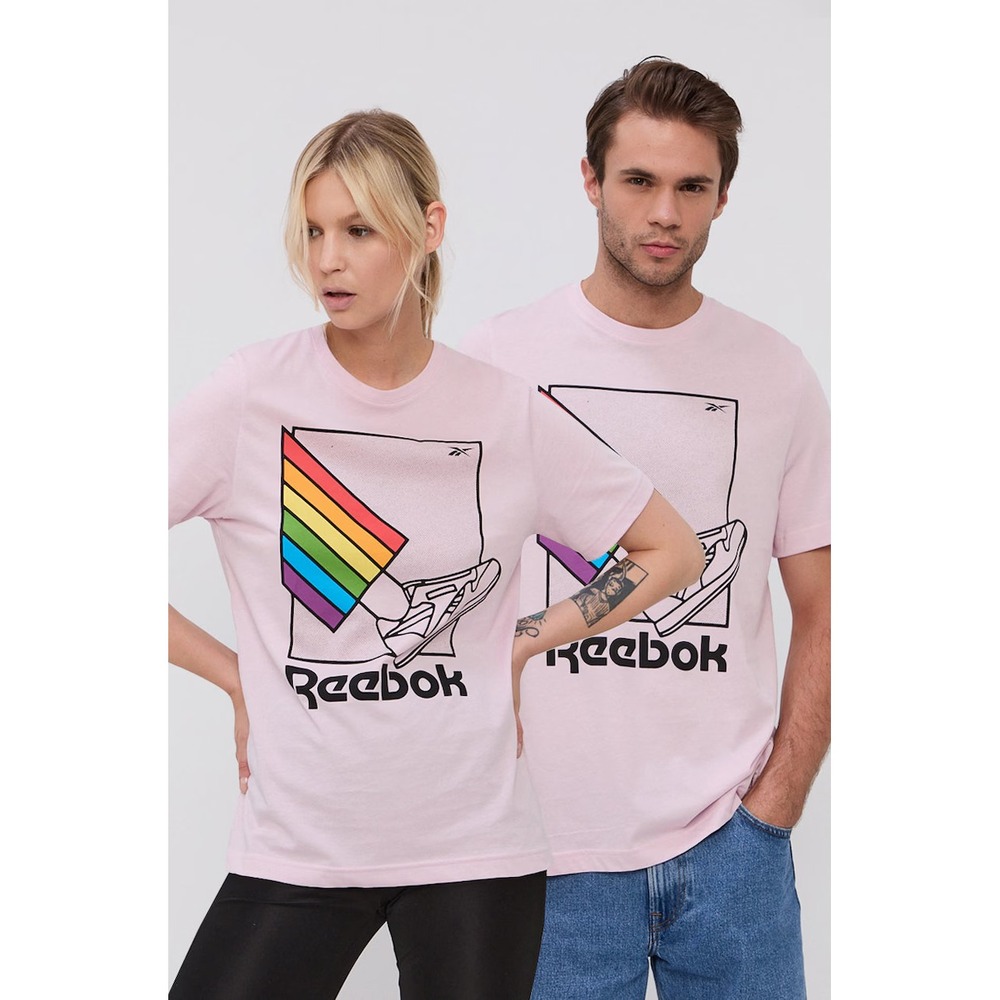 Reebok Pride Mens or Womens Graphic T-shirt Lilac Pink Size XS NEW H42549